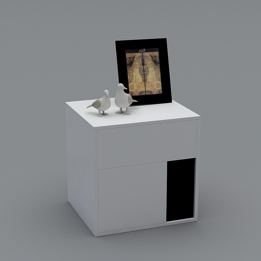 Elegant Low-Poly Nightstand 3D model