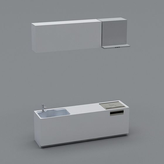 Urban Kitchen 3D model - Minimalist Design