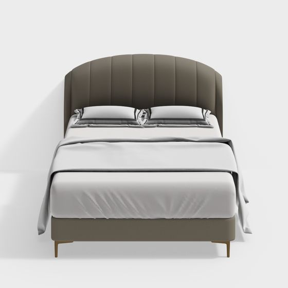 Elegant Modern Bed 3D model for Stylish Interiors