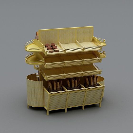 Charming Bread Display Rack 3D model
