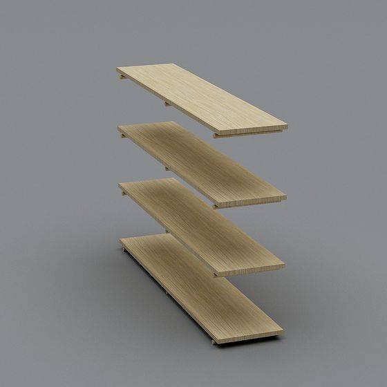 Suspended Bookshelf 3D model for Modern Aesthetics