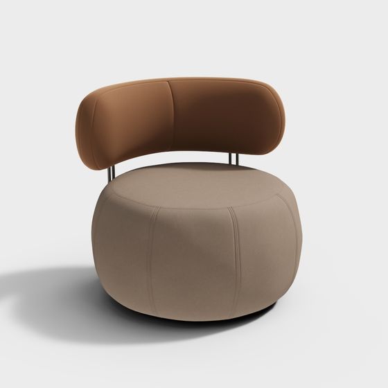 Stylish Curved Sofa Chair 3D model