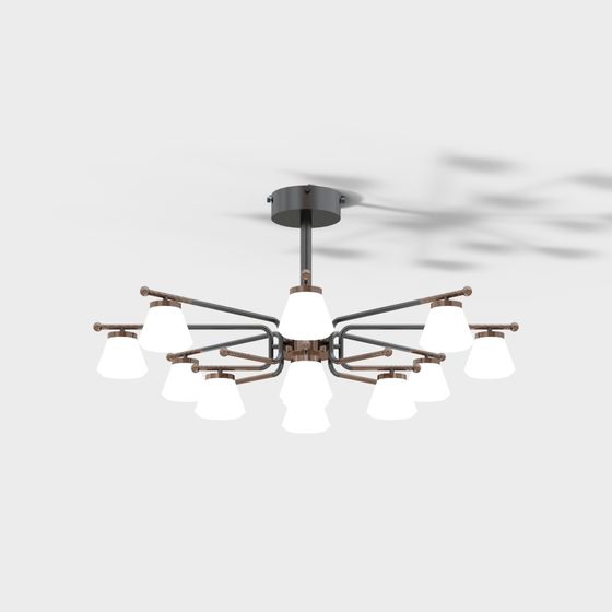 Unique Industrial Style Pendant Light 3D model