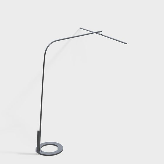 Sleek Modern Low-Poly Floor Lamp 3D model