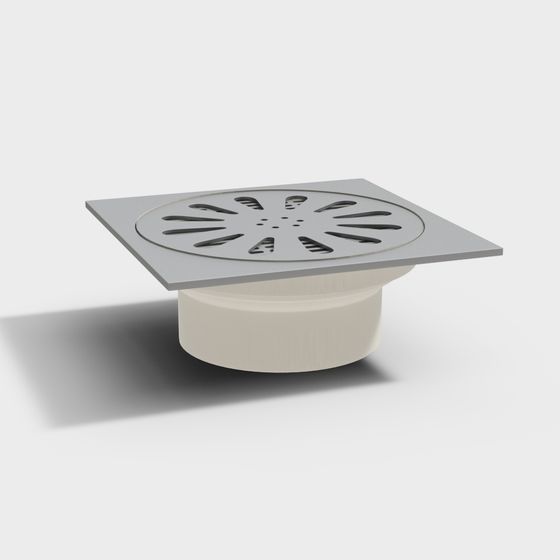 Low Poly Bathroom Drain 3D model