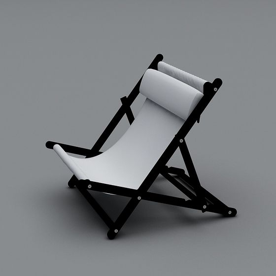 Elegant Low-Poly Beach Lounge Chair 3D model