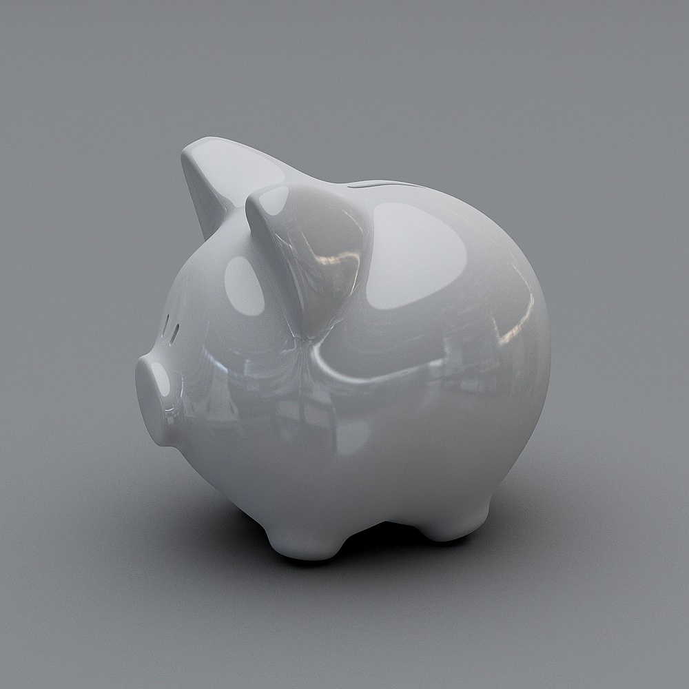 Minimalist 3D Piggy Bank Model