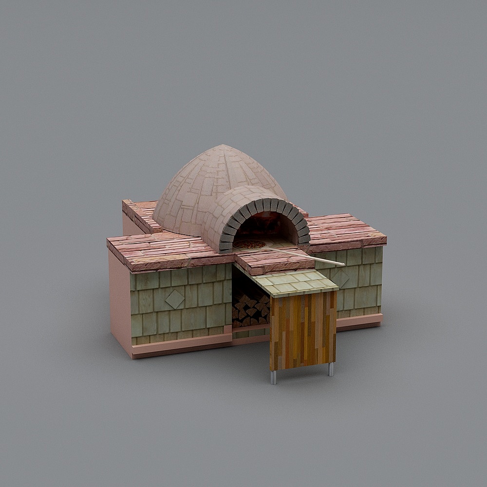 Traditional Wood-Fired Pizza Oven 3D model