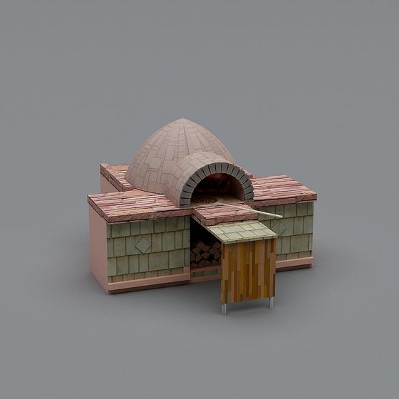 Traditional Wood-Fired Pizza Oven 3D model