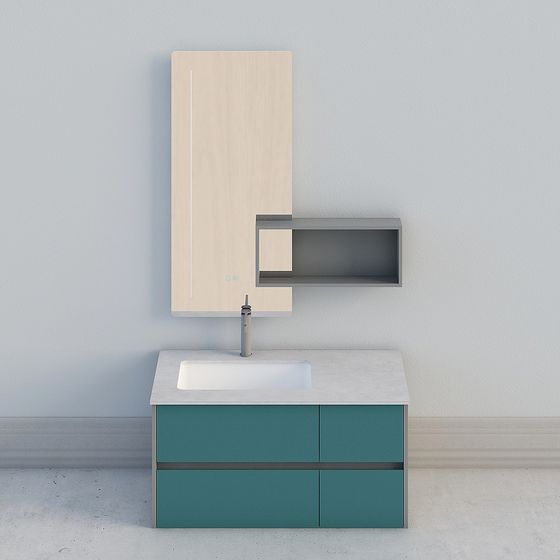 Modern Minimalist Bathroom Cabinet 3D model