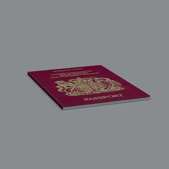 Elegant British Passport 3D model in Low Poly Style
