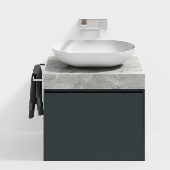 Modern Minimalist Bathroom Cabinet 3D model