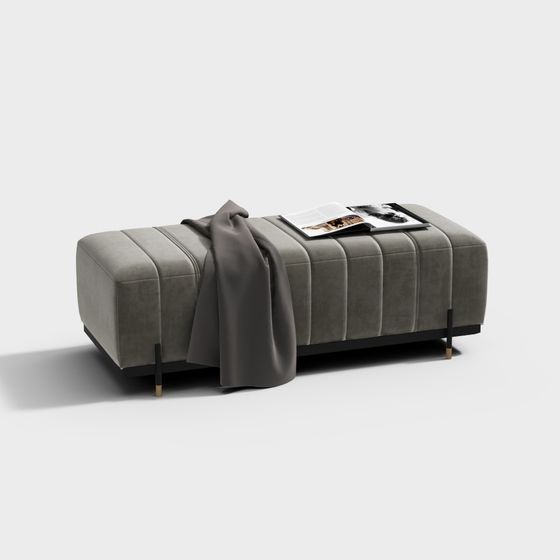 Chic Bedside Stool 3D Model for Bedroom Decor