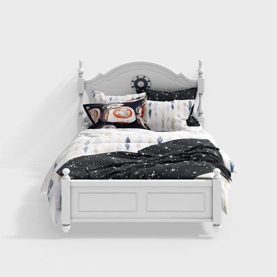 Charming Low-Poly Bed 3D Model for Dreamy Spaces