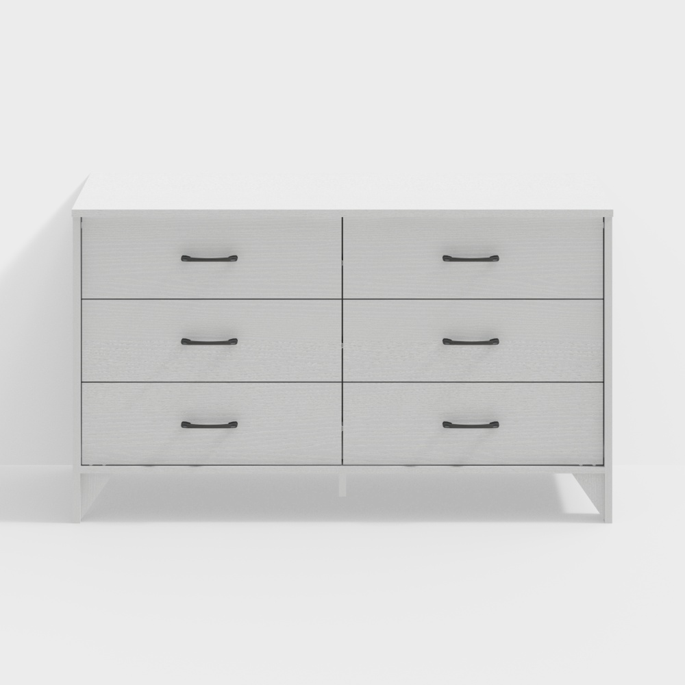 Six-drawer cabinet (white)
