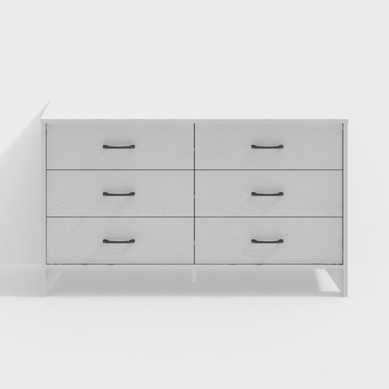 Minimalist 6-Drawer Cabinet 3D model