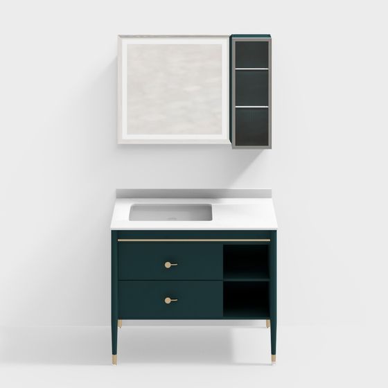 Charming Green Bathroom Cabinet 3D model