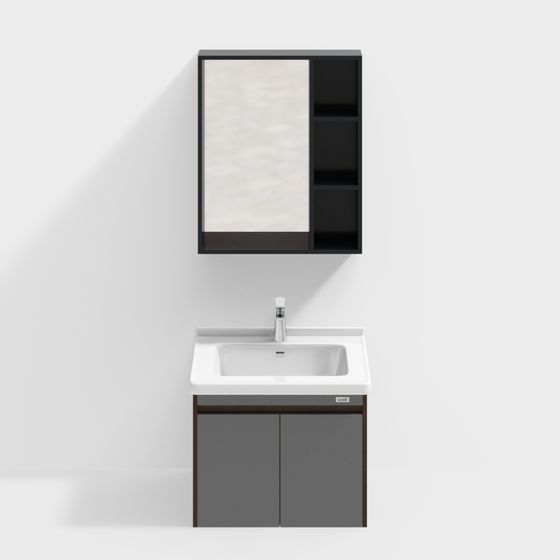 Stylish Bathroom Cabinet 3D model for Modern Spaces