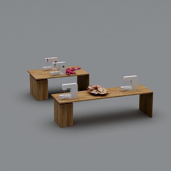 Low Polygon Sewing Workbench 3D model