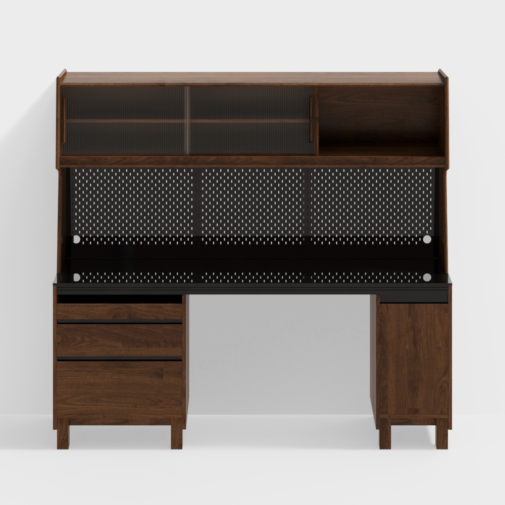 - 5세대 코펜하겐 사이드보드 - 2100 빌트인 테이블 - 블랙 월넛