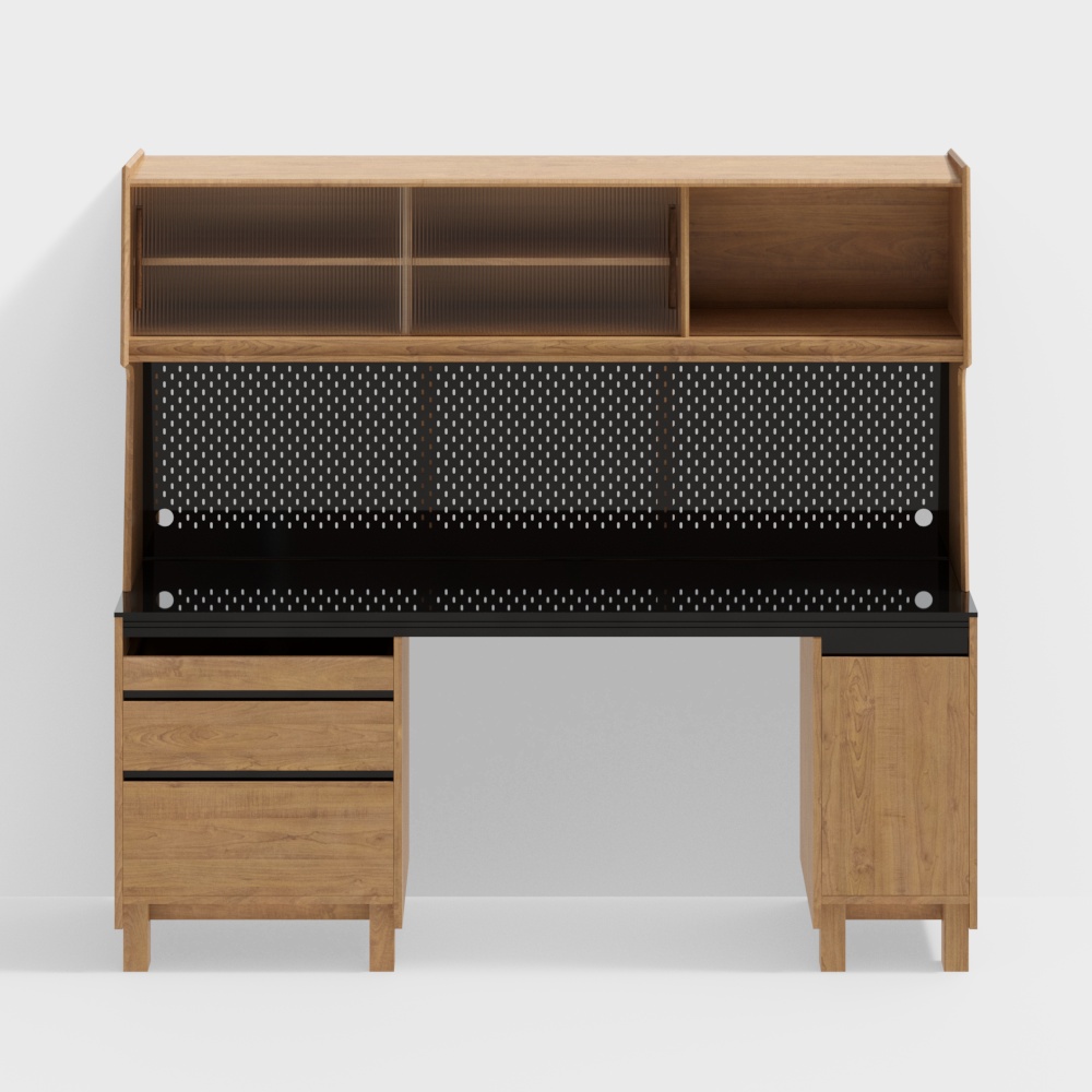 - 5th Generation Copenhagen Sideboard - 2100 Built-in Table - Cherry Wood