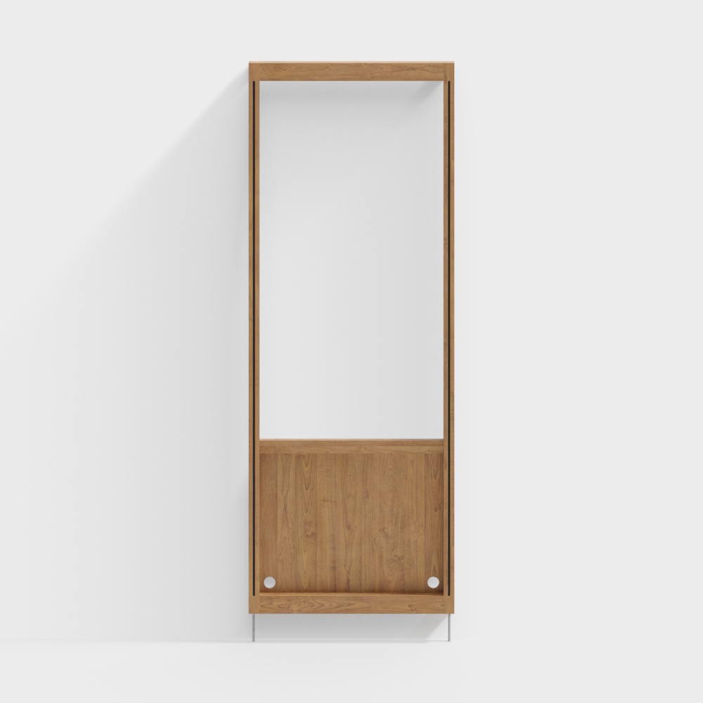 Wooden Floor Mirror 3D model