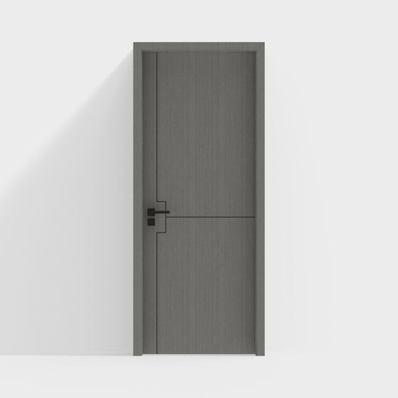 Modern Minimalist Gray Wooden Door 3D model