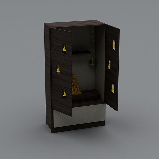 Stylish Indian Altar Cabinet 3D model for Modern Spaces