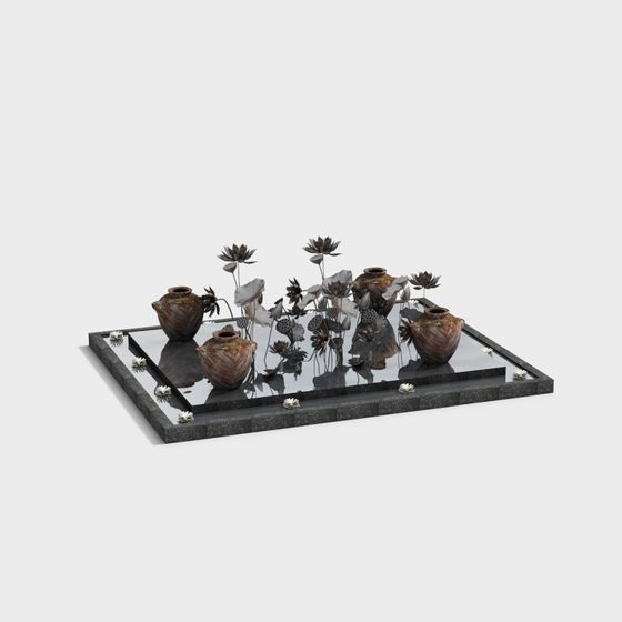 Ancient Charm Flower Bed 3D model