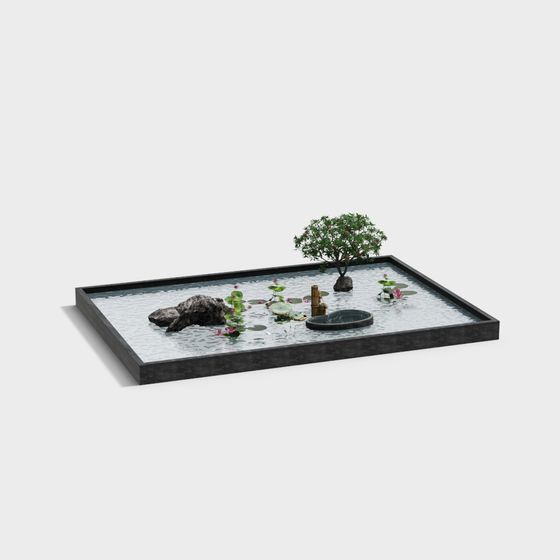 Exquisite Japanese Garden Bridge 3D model