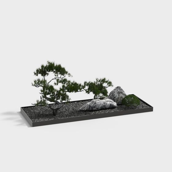 Zen Garden 3D model - Tranquil Miniature Landscape