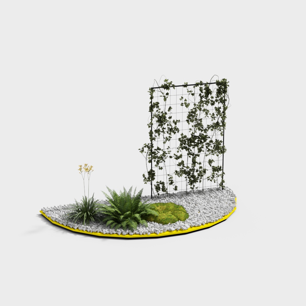 자갈 초록 식물