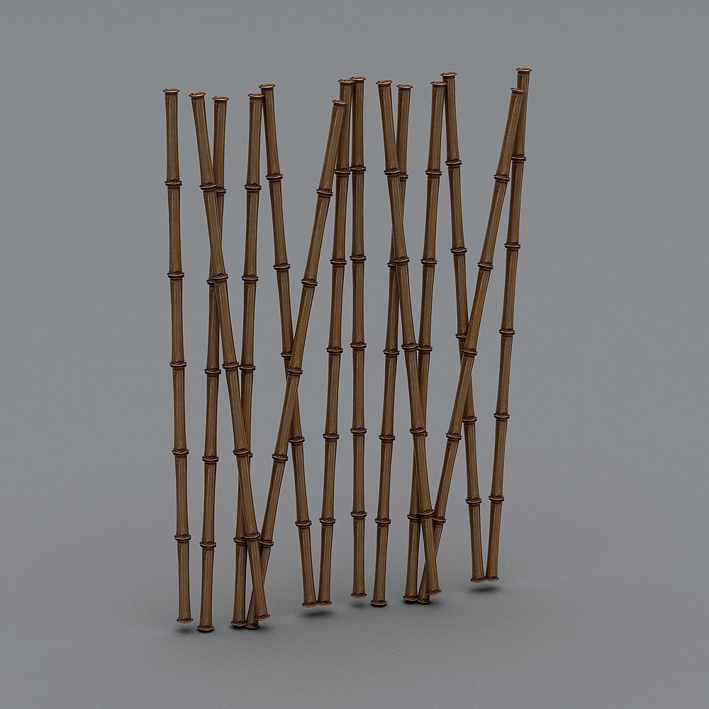 New Chinese courtyard view - bamboo props