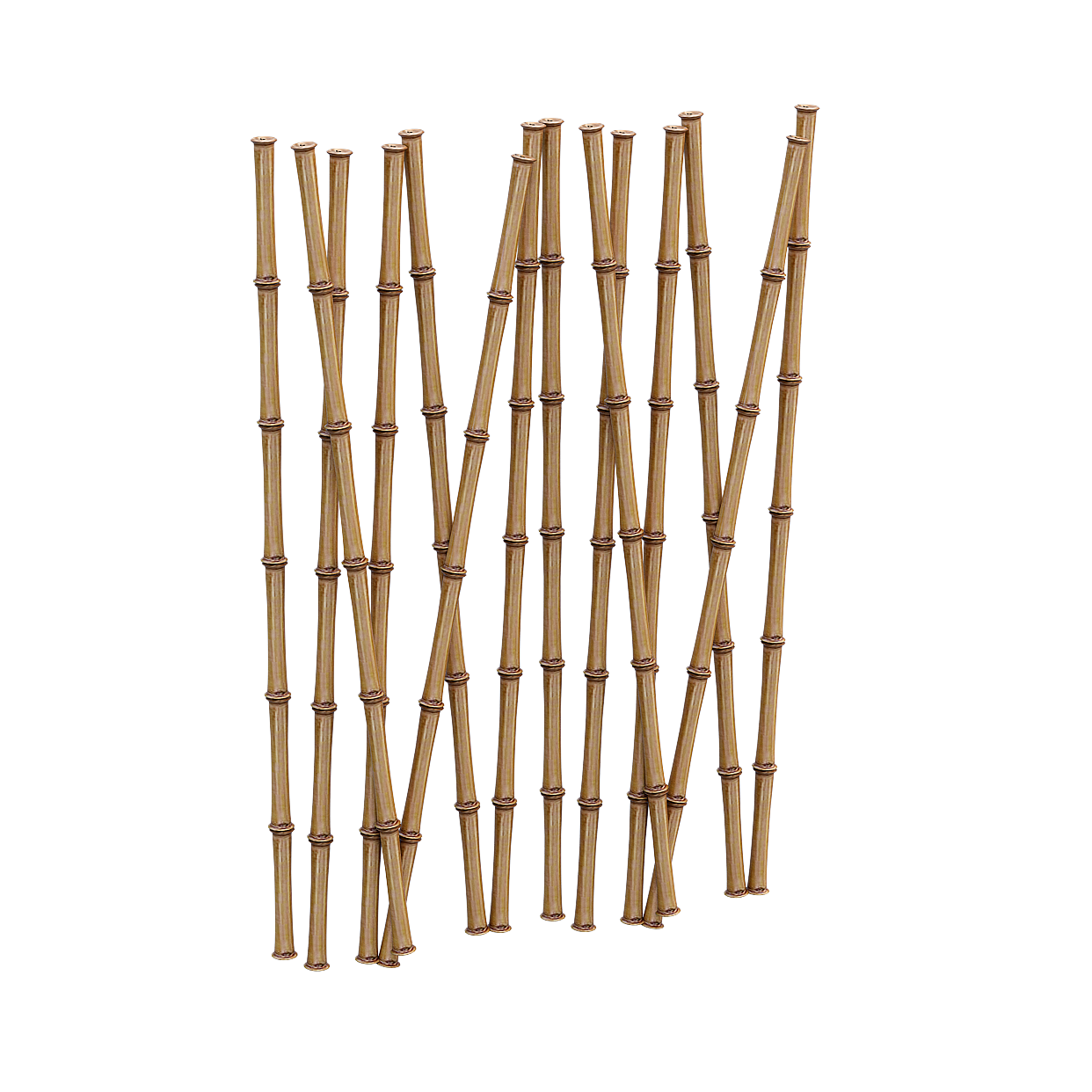 Realistic Low-Poly Bamboo Fence 3D Model – Natural Texture