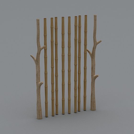 Bamboo Forest Fence 3D model