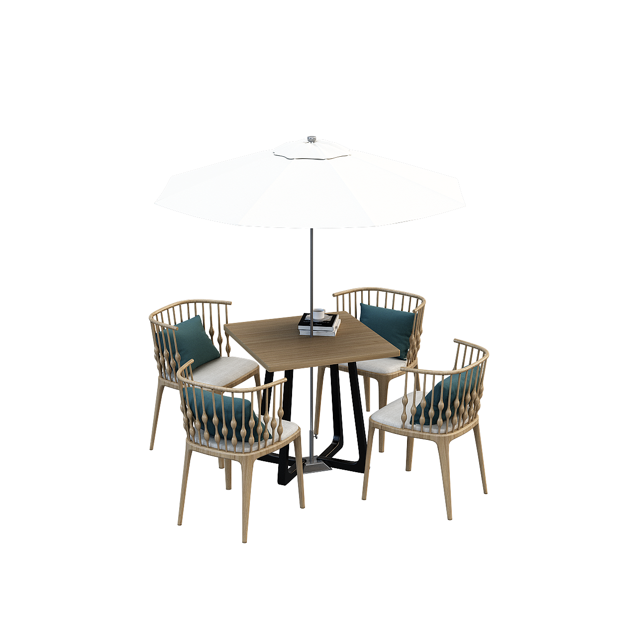 Urban Corner Coffee Table 3D Model – Low-Poly Wood Design