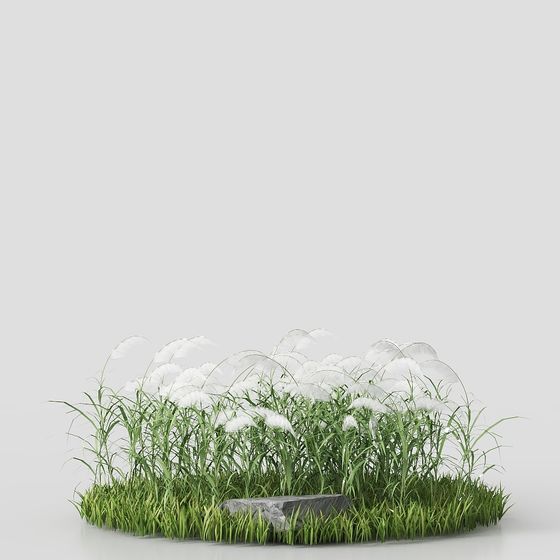 Low Poly Grass and Stones 3D model