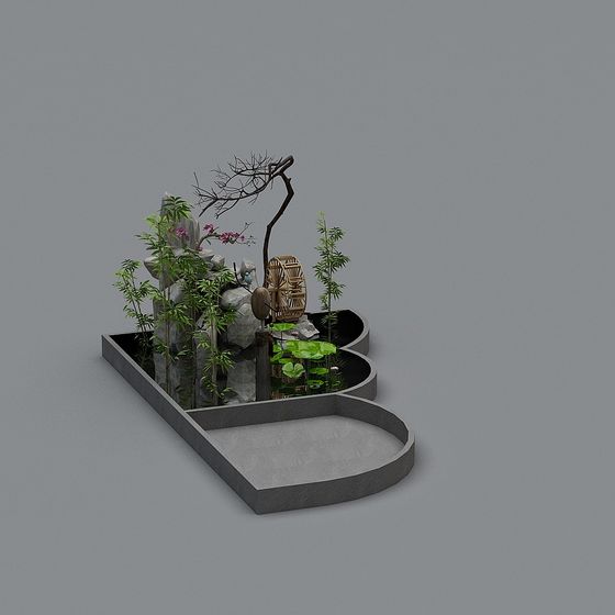 Zen Garden 3D model - Serene Landscape Design