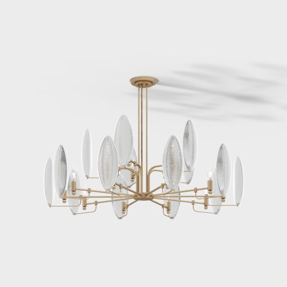 Elegant Low-Poly Chandelier 3D model