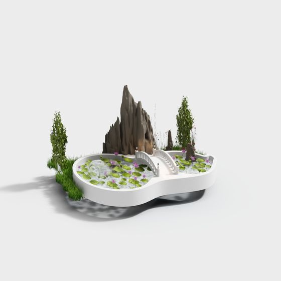 Lakeside Pathway 3D model for Design Projects