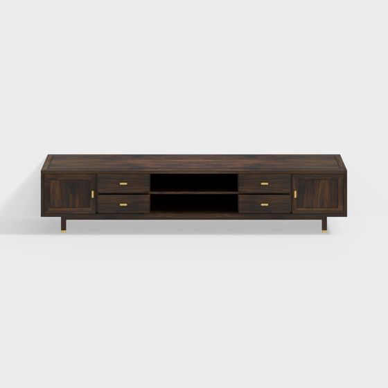 Elegant Low-Poly TV Cabinet 3D model