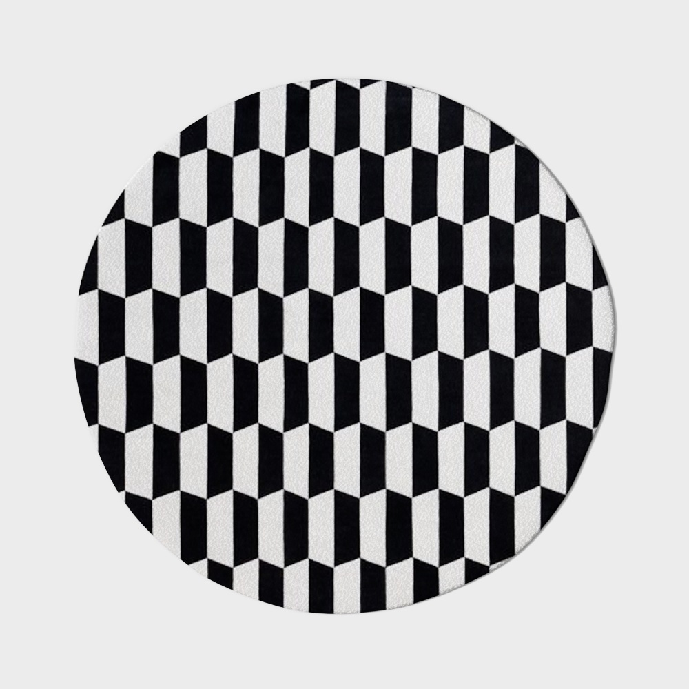 Modern Black and White Geometric Carpet 3D model