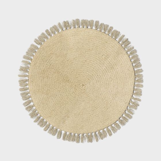 Elegant Round Woven Carpet 3D model