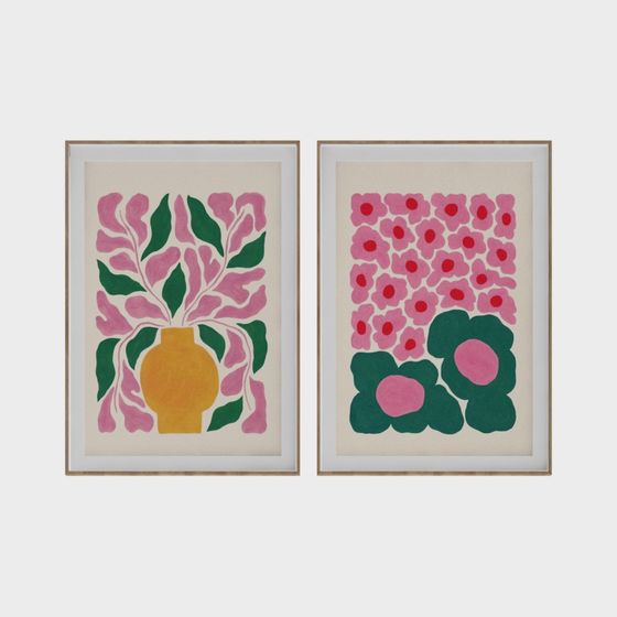 Vibrant Low-Poly Floral 3D Model for Modern Spaces