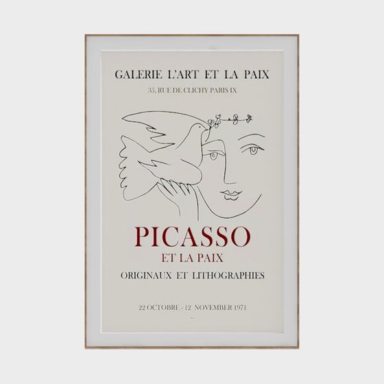 Peace Poster 3D Model Inspired by Picasso