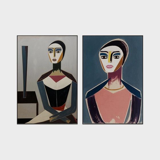 Stylish Abstract Female Portrait 3D Model