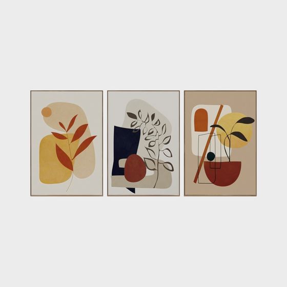 Abstract Plant Triptych 3D model