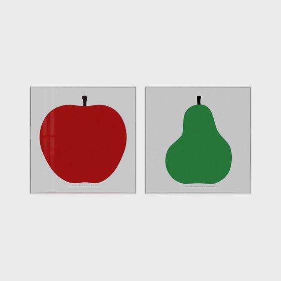 Lively Red Apple and Green Pear 3D Models