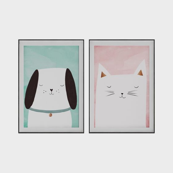 Cute Dog and Cat 3D model for Creative Projects