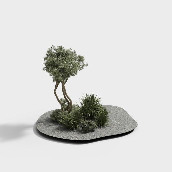 Urban Oasis Low Poly 3D Model